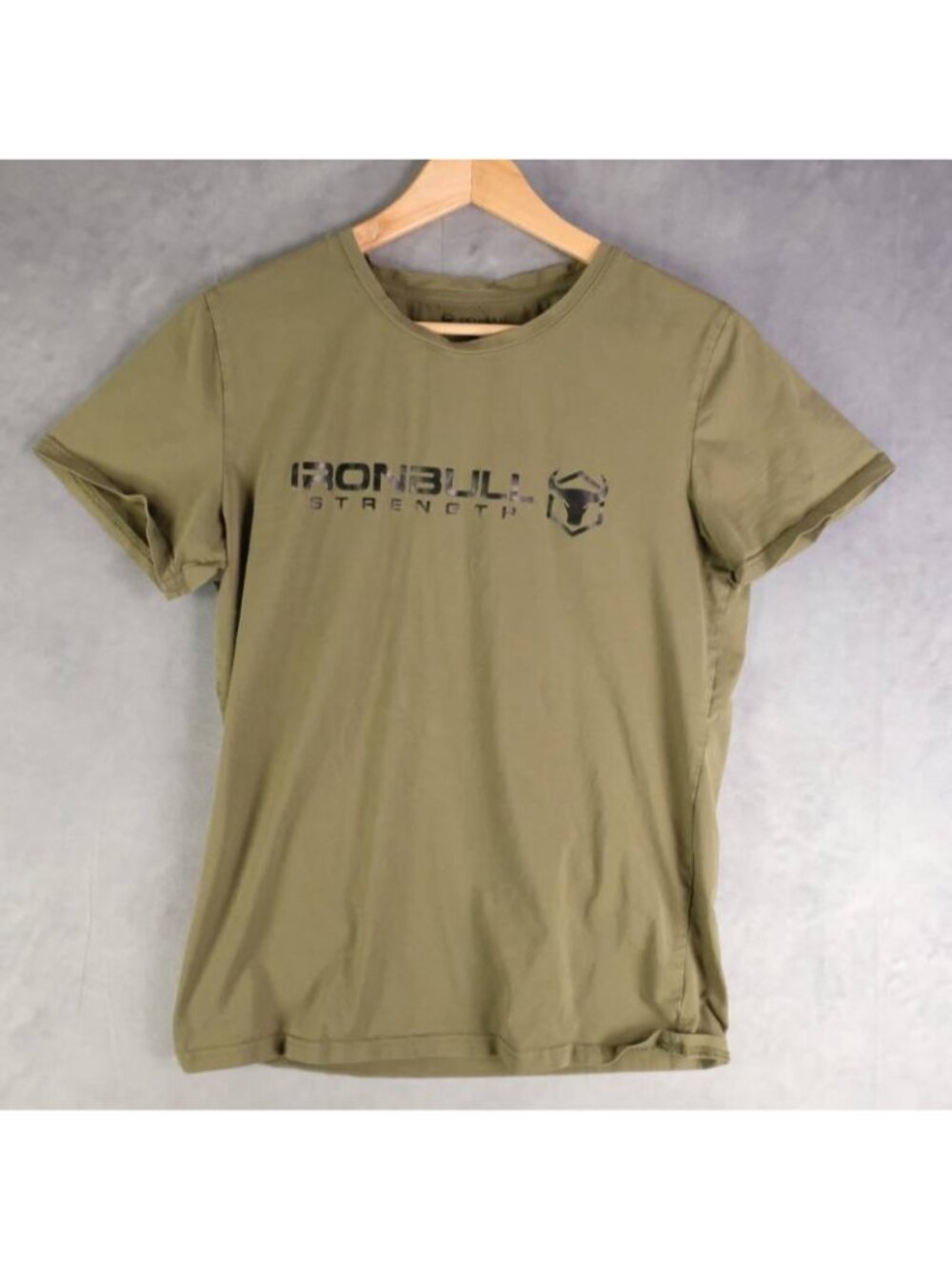 Ironbull Strength Shirt Mens Medium Olive Green Graphic Cotton Athletic Stretch